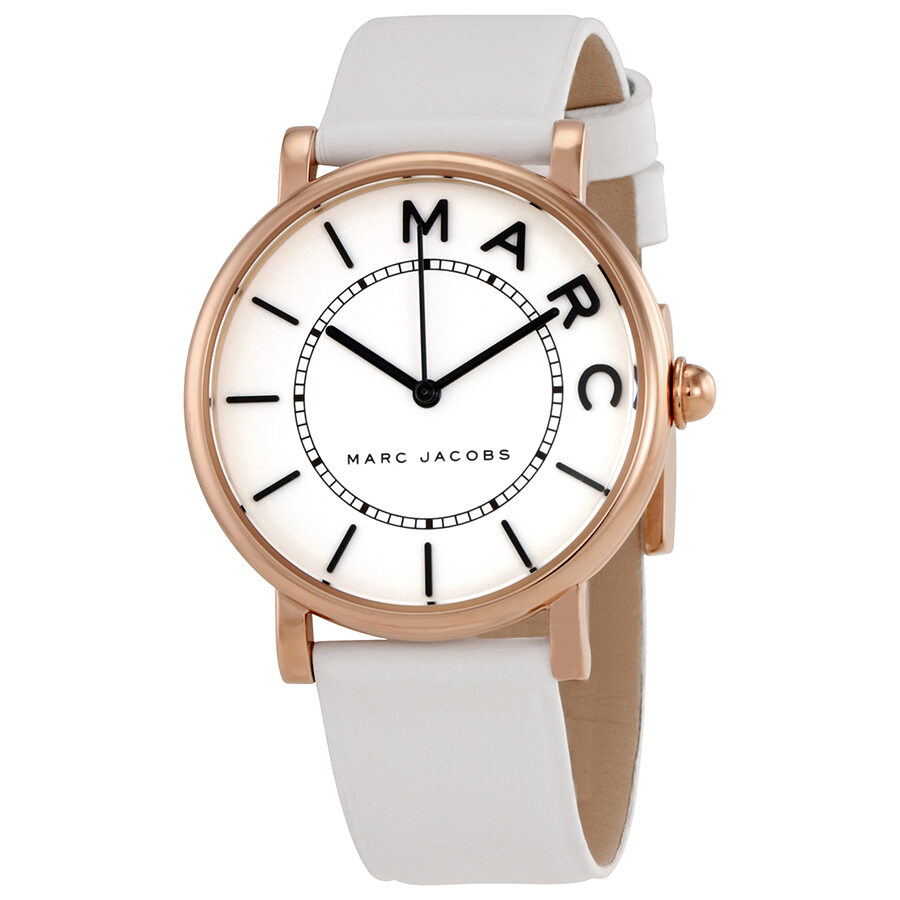 Marc Jacobs Roxy White Dial White Leather Ladies Watch MJ1561