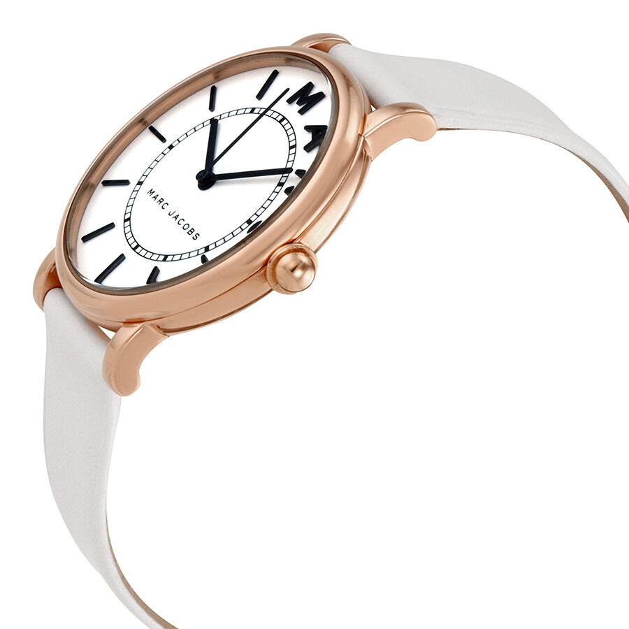 Marc Jacobs Roxy White Dial White Leather Ladies Watch MJ1561