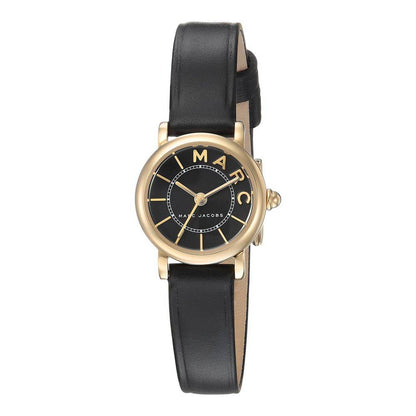 Marc Jacobs Classic Black Dial Black Leather Gold Tone Watch MJ1585