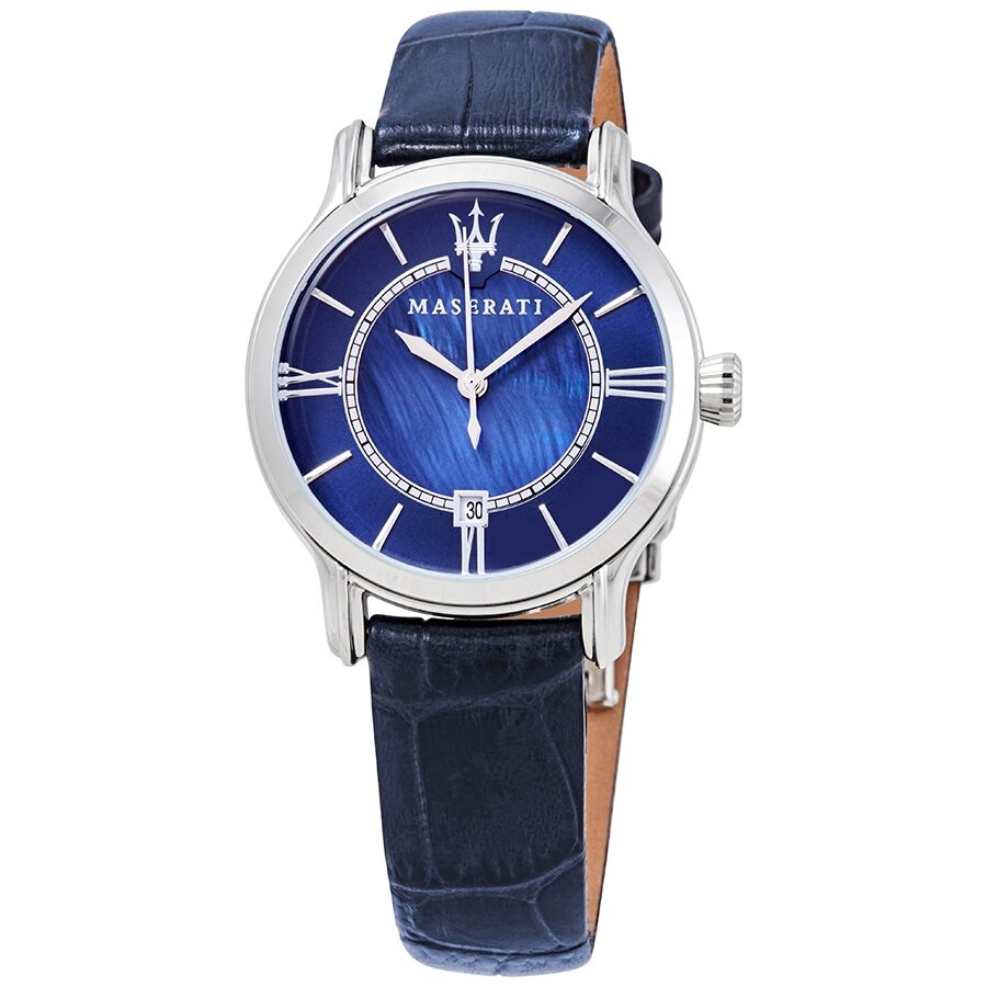Maserati Epoca Blue Dial Blue Leather Ladies Watch R8851118502