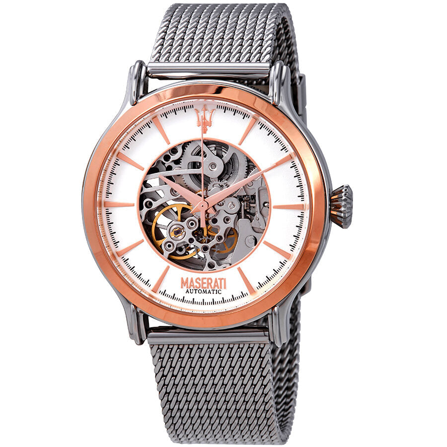 Maserati Epoca Automatic White Open Heart Dial Men's Watch R8823118001