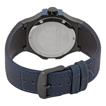 Maserati Potenza Blue Dial Blue Leather Strap Men's Watch R8851108007