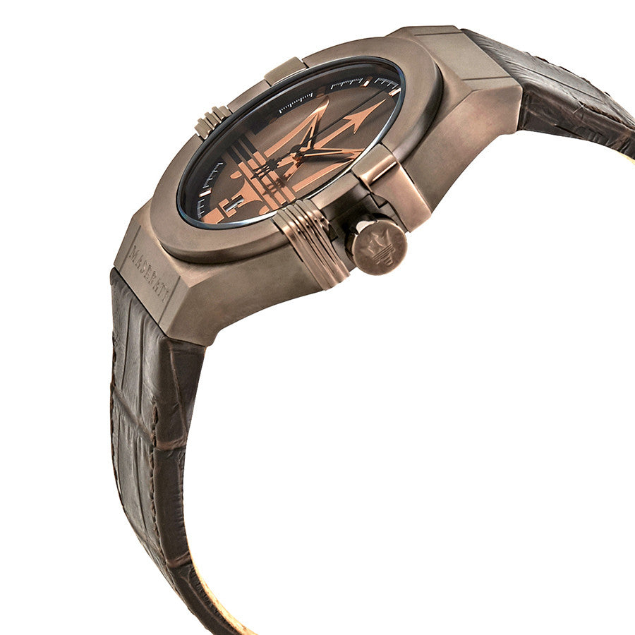 Maserati Potenza Brown Dial Leather Strap Men's Watch R8851108011