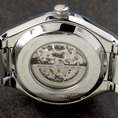 Maserati Stile Skeleton Automatic Silver Dial Two Tone Rose Gold and Silver Stainless Steel Men’s Watch R8823142004