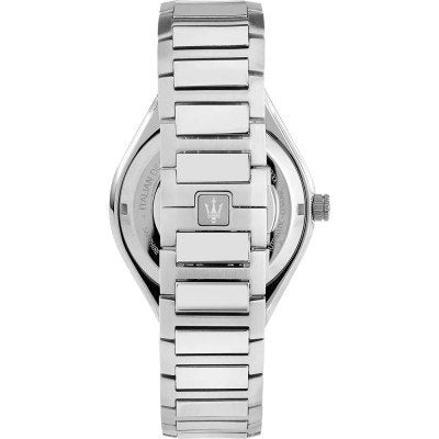 Maserati Stile Skeleton Automatic Silver Dial Two Tone Rose Gold and Silver Stainless Steel Men’s Watch R8823142004
