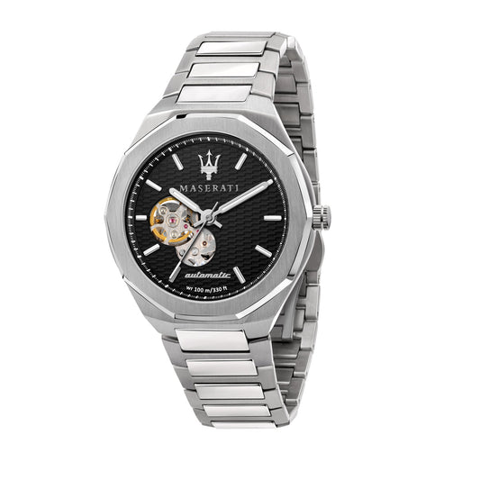 Maserati Stile Silver Automatic Black Dial Men's Watch R8823142002