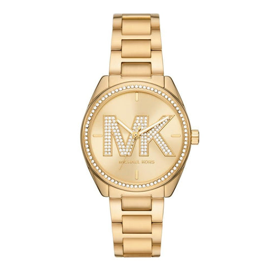 Michael Kors Janelle Pavé Logo Dial Gold Women's Watch - MK7381