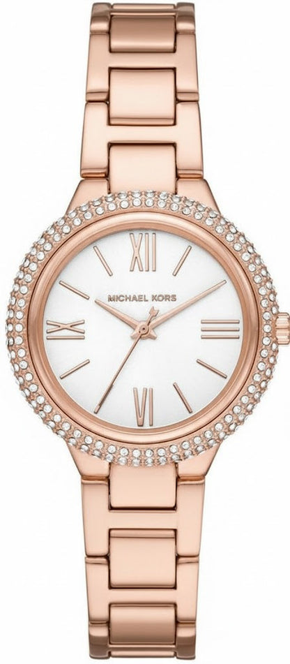 Michael Kors Taryn Pavé White Dial Rose Gold Women's Watch - MK4460