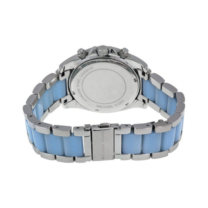 Michael Kors Blair Chronograph Silver Dial with Chambray Acetate Women's Watch - MK6137