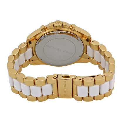 Michael Kors Bradshaw Chronograph White Dial Two-tone Ladies Watch MK5743