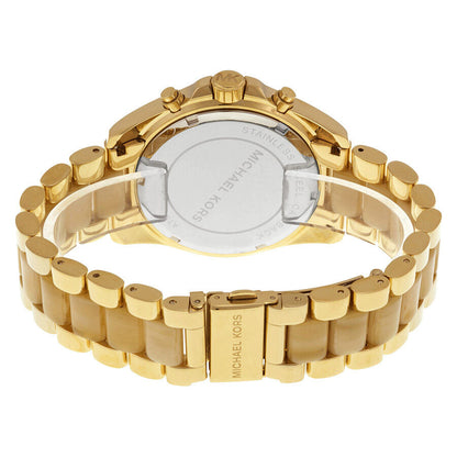 Michael Kors Bradshaw Champane Dial Chronograph Gold-Tone Stainless Steel Ladies Watch MK5722