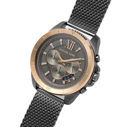 Michael Kors Brecken Chronograph Grey Dial Black Mesh Men's Watch - MK8868