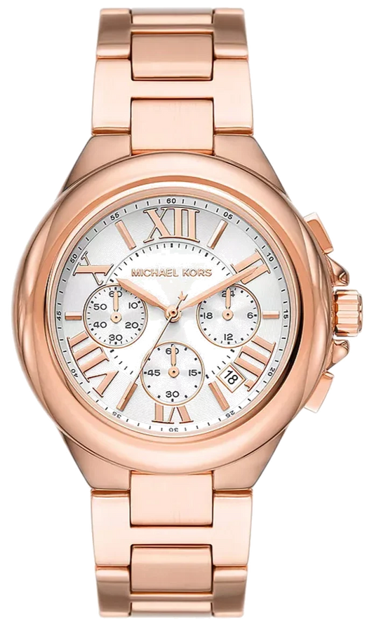 Michael Kors Camille Chronograph White Dial Rose-gold Watch - MK7271