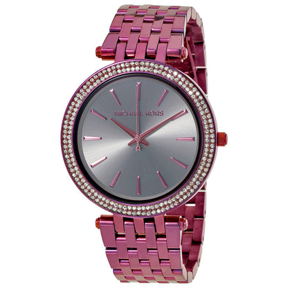 Michael Kors Darci Gunmetal Dial Plum Ion-Plated Women's Watch - MK3554