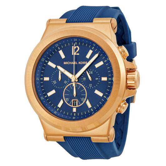 Michael Kors Dylan Chronograph Navy Dial and Silicone Strap Men's Watch - MK8295