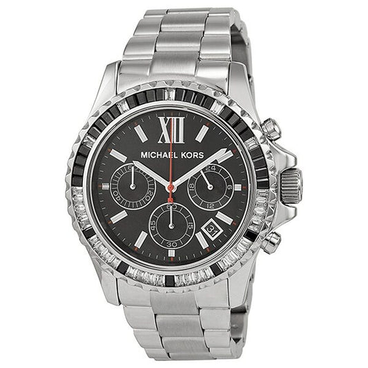 Michael Kors Everest Chronograph Black Dial Silver Women's Watch - MK5753