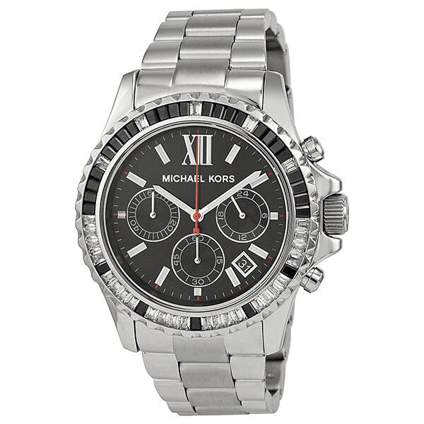Michael Kors Everest Chronograph Black Dial Stainless Steel Ladies Watch MK5753