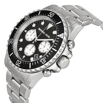 Michael Kors Everest Chronograph Black Dial Silver Men's Watch - MK8256