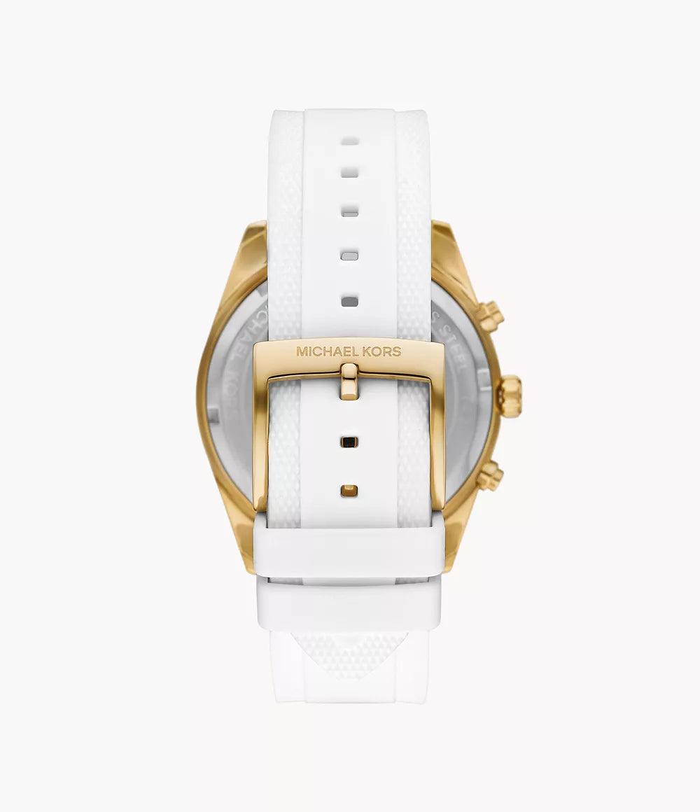 Michael Kors Oversized Hadyn Pavé Gold-Tone and Silicone Women's Watch - MK7484