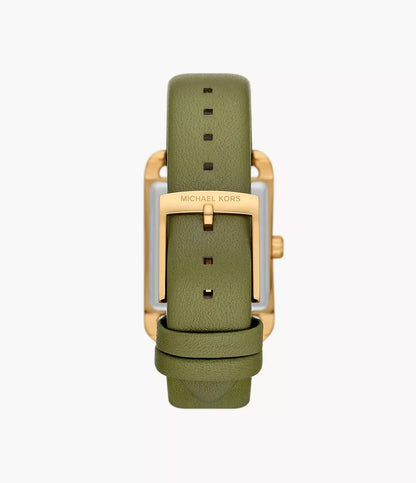 Michael Kors Monroe Three-Hand Green Leather Strap Women's Watch - MKO1028