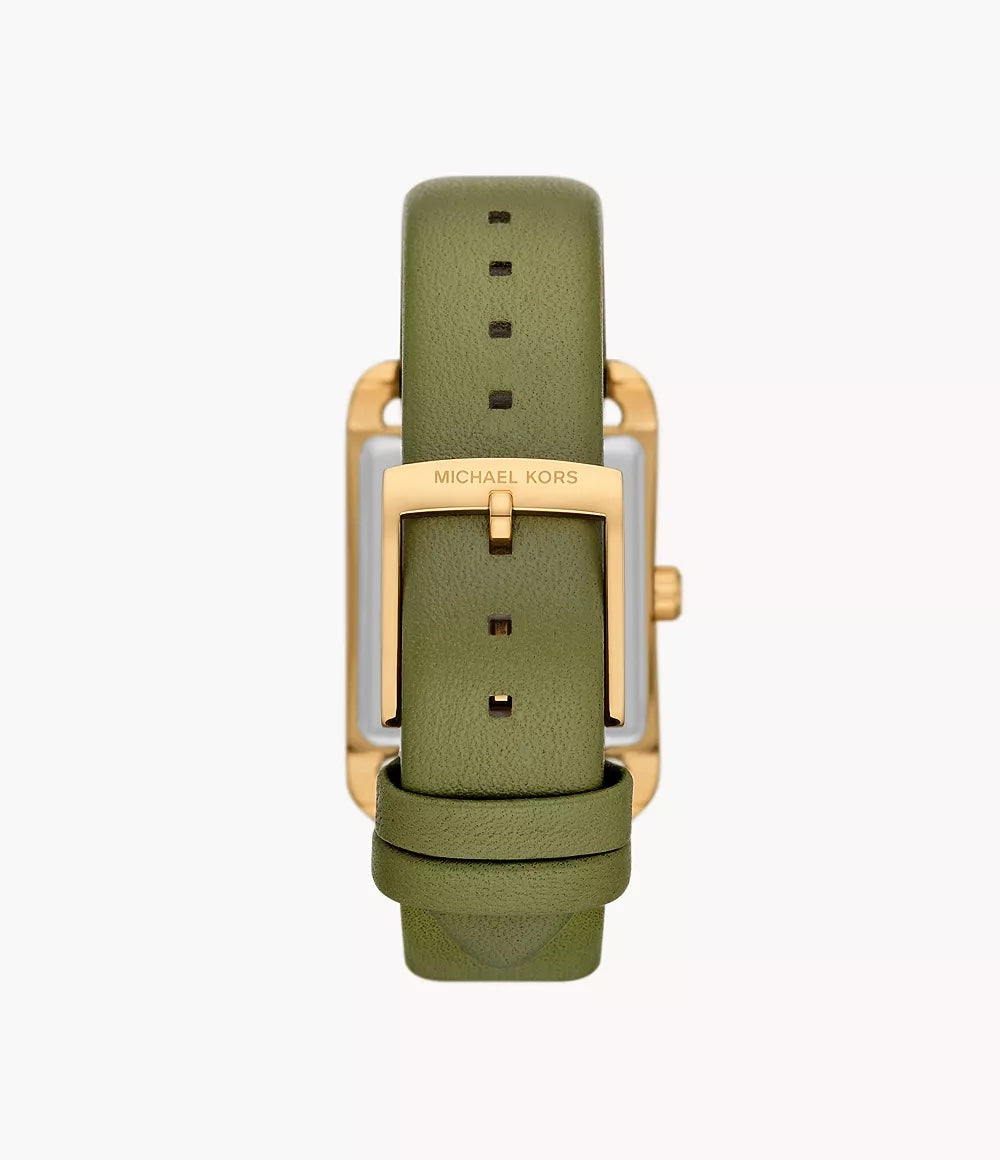Michael Kors Monroe Three-Hand Green Leather Strap Women's Watch - MKO1028