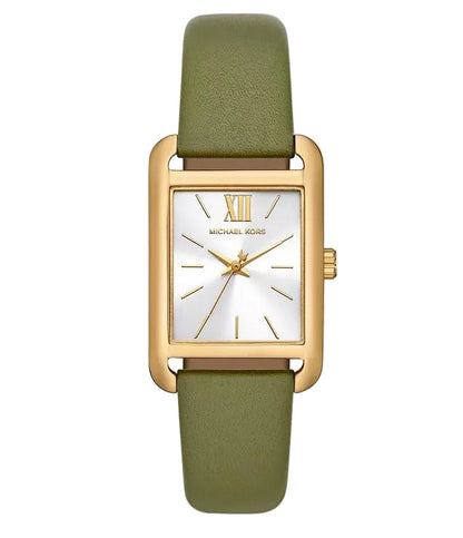 Michael Kors Monroe Three-Hand Green Leather Strap Women's Watch - MKO1028