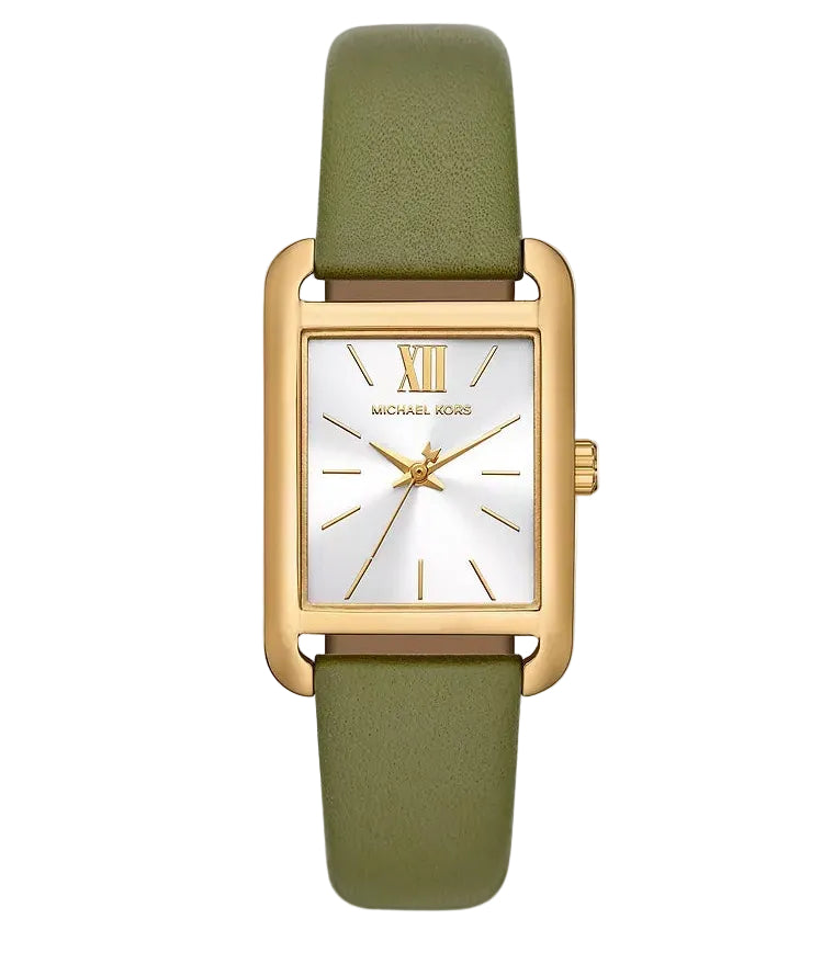 Michael Kors Monroe Three-Hand Green Leather Strap Women's Watch - MKO1028