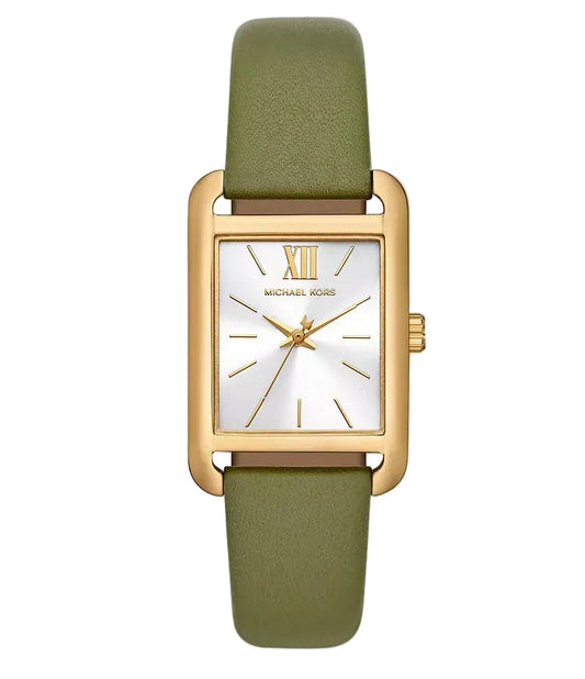Michael Kors Monroe Three-Hand Green Leather Strap Women's Watch - MKO1028