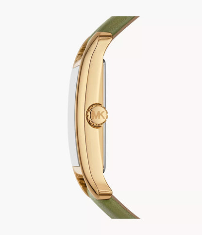 Michael Kors Monroe Three-Hand Green Leather Strap Women's Watch - MKO1028