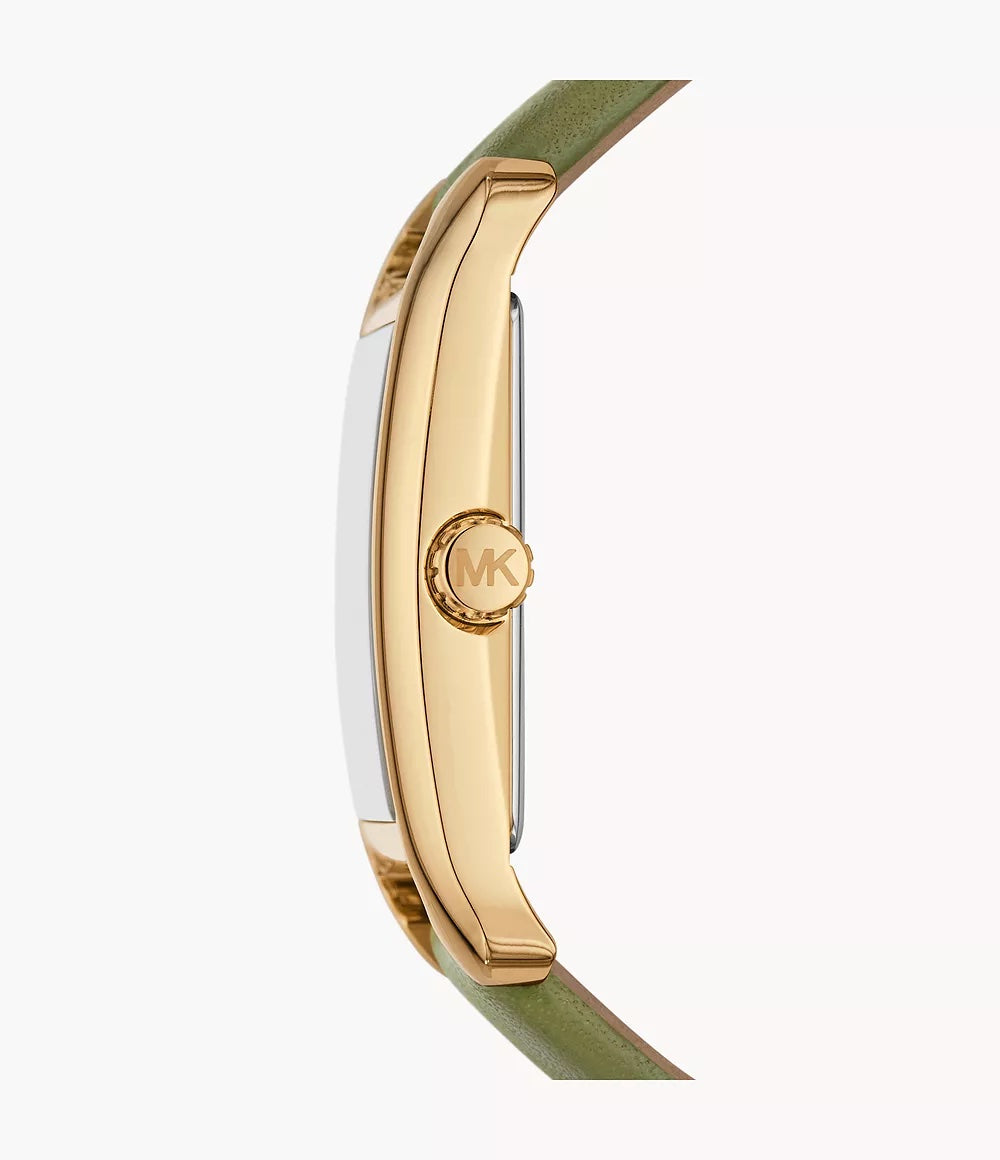 Michael Kors Monroe Three-Hand Green Leather Strap Women's Watch - MKO1028