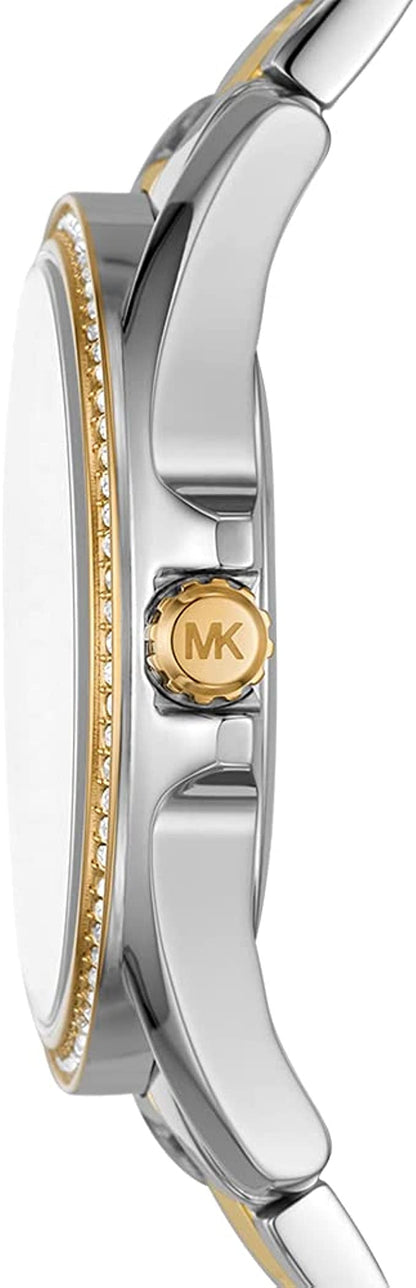 Michael Kors Kacie Three Hand Silver Dial Two Tone Steel Strap Watch for Women MK6931