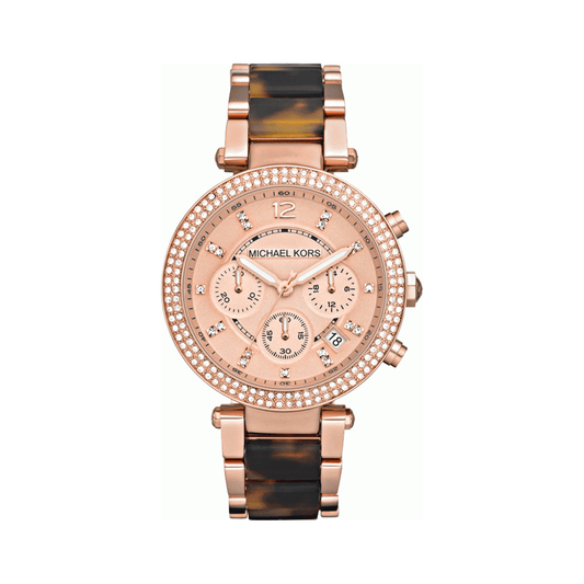Michael Kors Parker Chronograph Rose Dial Rose Gold Ladies Watch MK5538