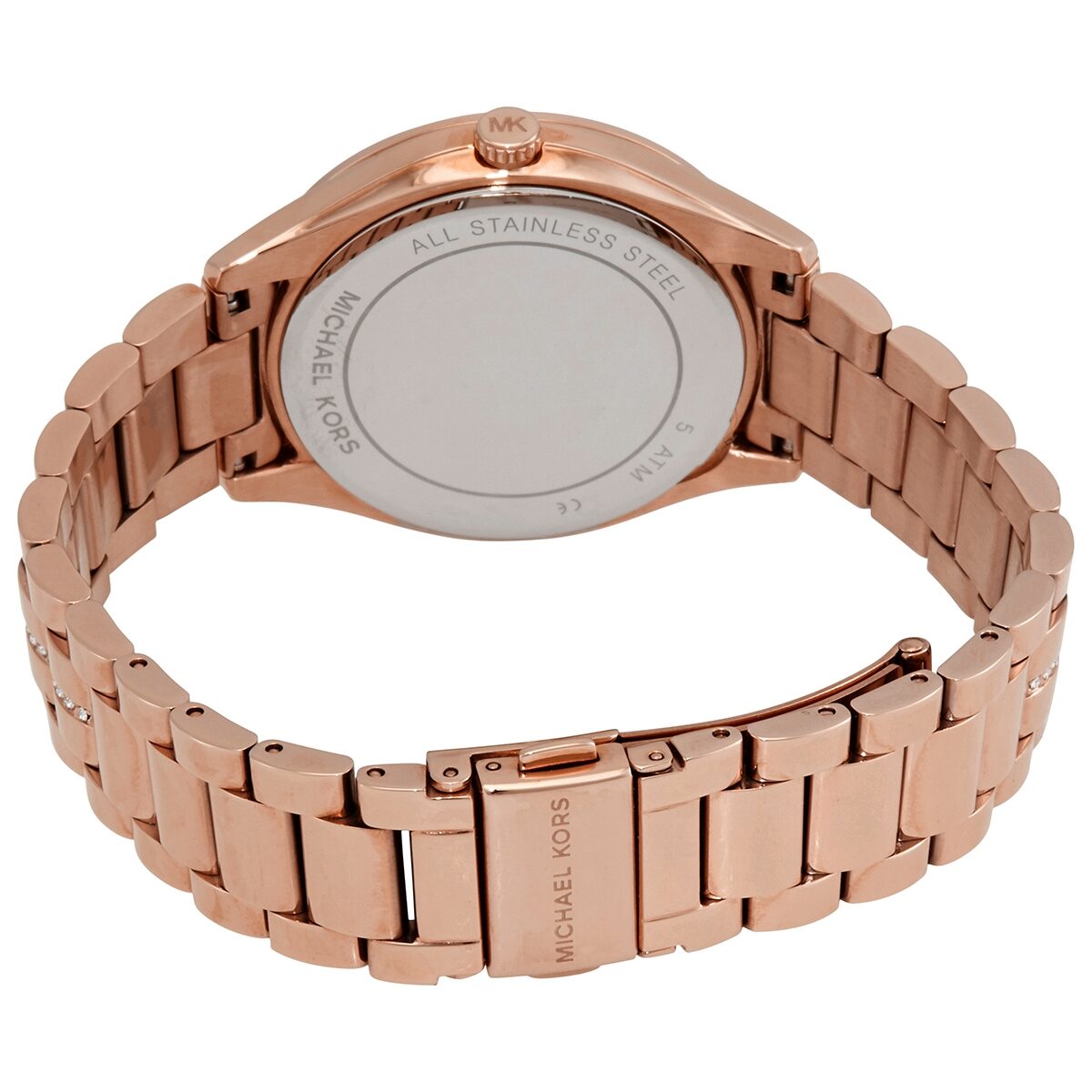 Michael Kors Lauryn Crystal Quartz Black Dial Rose Gold-Tone Watch - MK3723