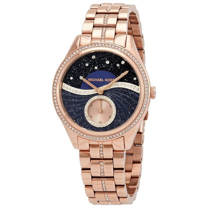 Michael Kors Lauryn Crystal Quartz Black Dial Rose Gold-Tone Watch - MK3723