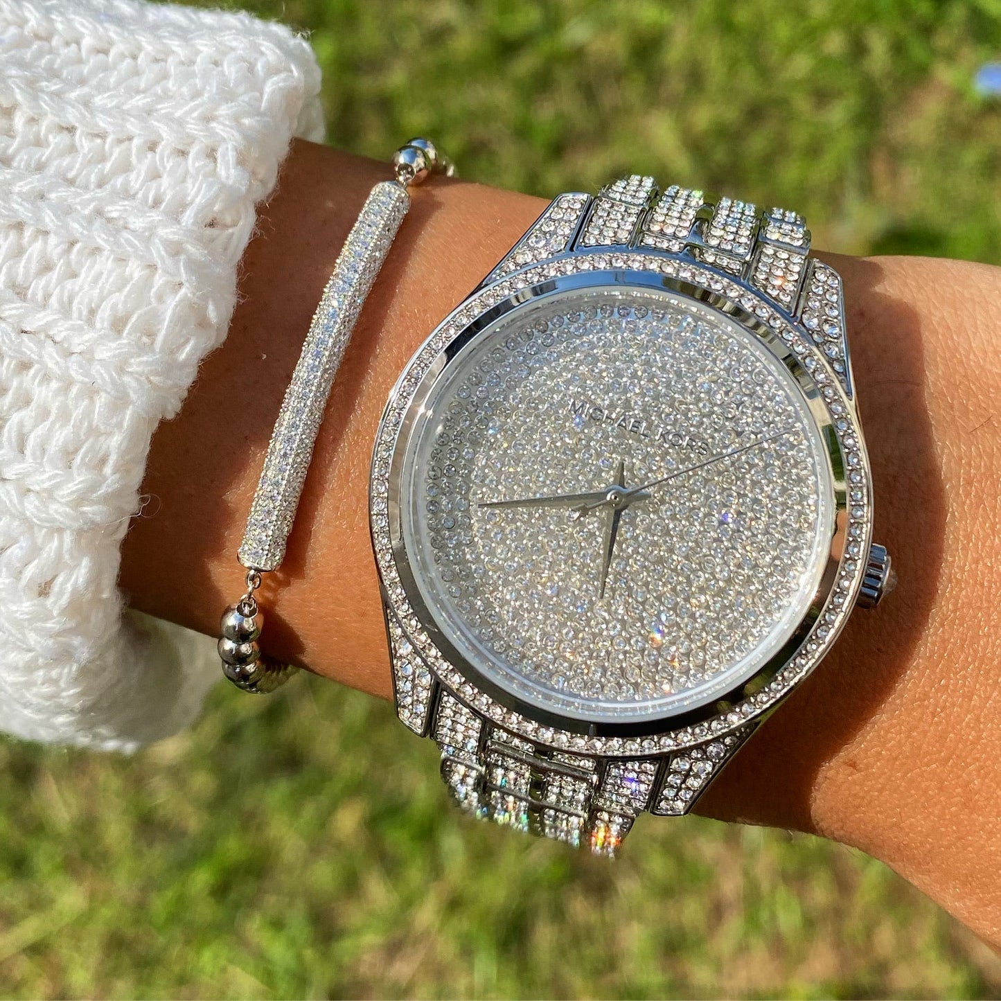 Michael Kors Lauryn Pave Silver-Tone Women's Watch - MK3717