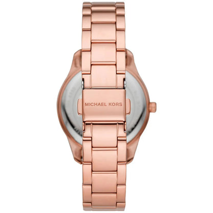 Michael Kors Layton Three Hand Red Dial Rose Gold-Tone Women's Watch - MK6893