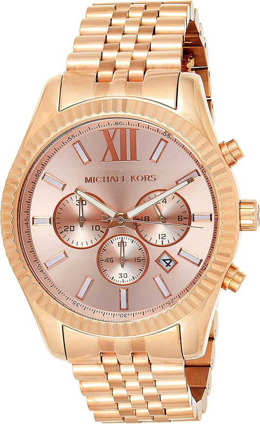 Michael Kors Lexington Chronograph Rose Gold Watch - MK8319