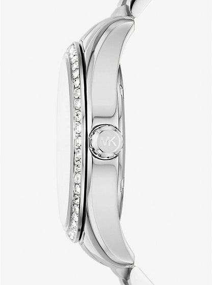 Michael Kors Lexington Crystals White Dial Silver Steel Strap Women's Watch - MK1087