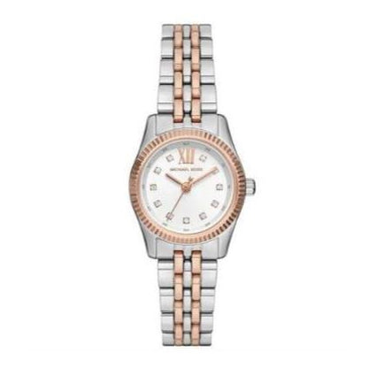 Michael Kors Lexington Three-Hand White Dial Two Tone Steel Strap Watch for Women - MK4817
