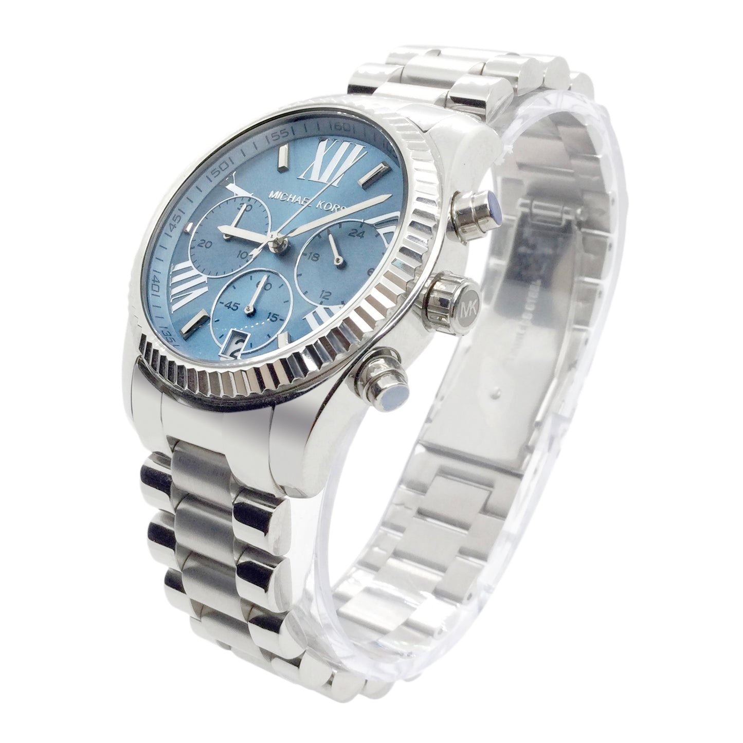 Michael Kors Lexington Blue Dial Silver Unisex Watch - MK5887