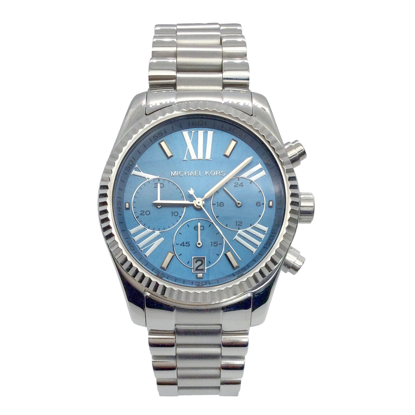 Michael Kors Lexington Blue Dial Silver Unisex Watch - MK5887