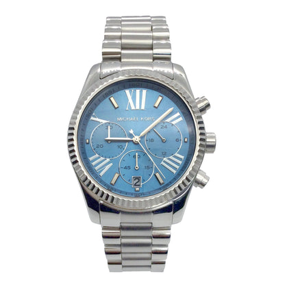 Michael Kors Lexington Blue Dial Silver Unisex Watch - MK5887