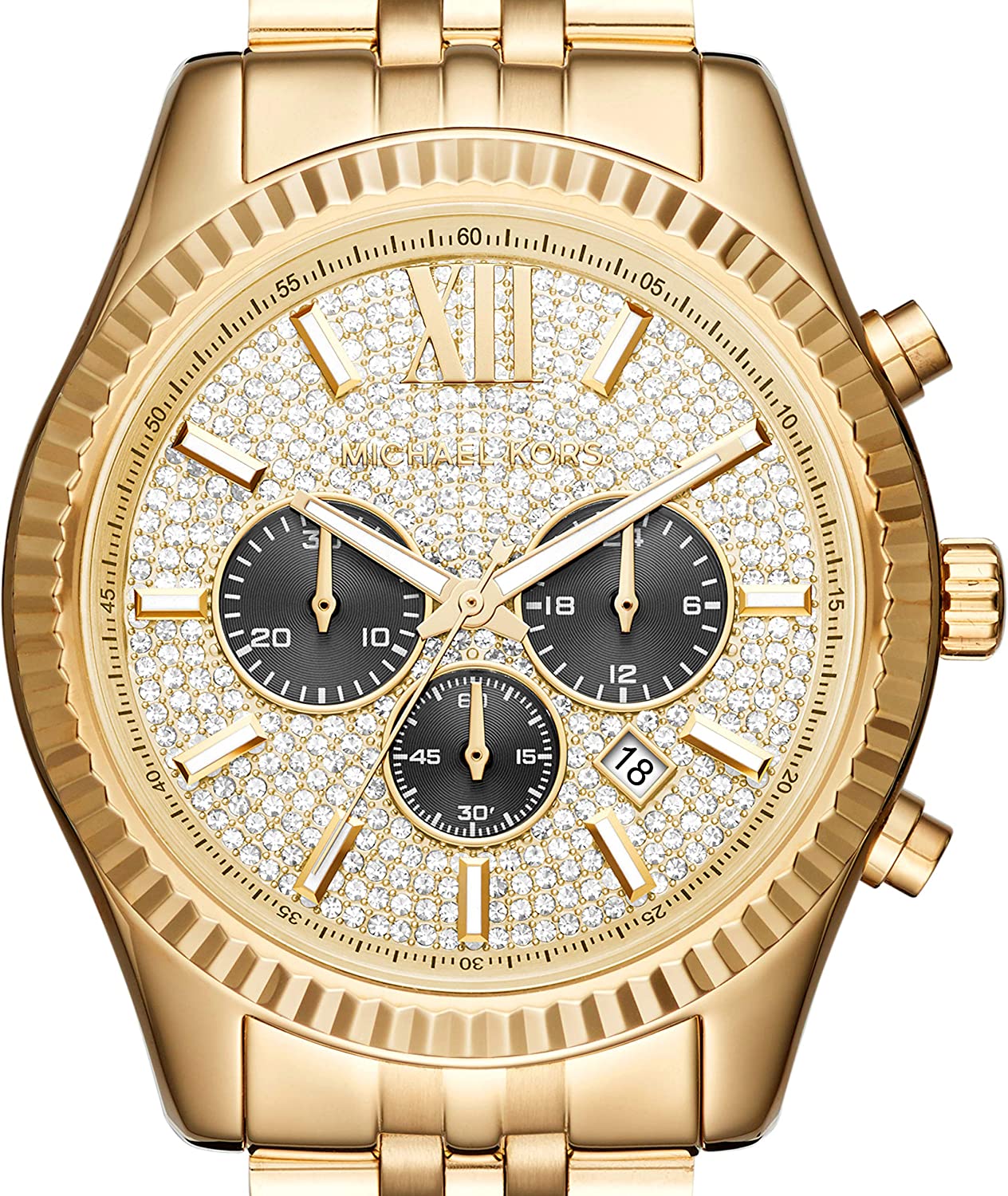 Michael Kors Lexington 44MM Chronograph Golden Watch MK8494 (Defect)