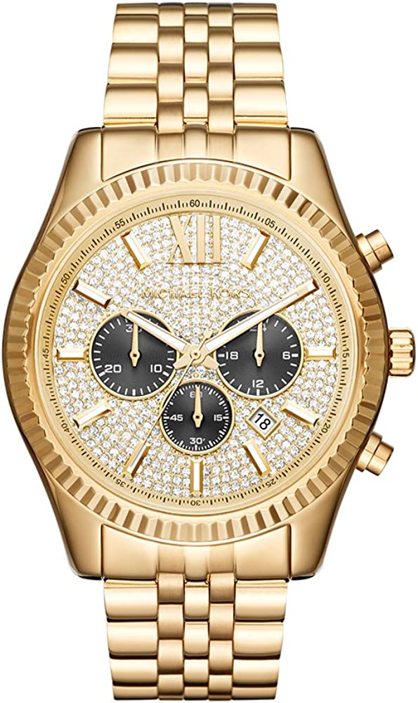Michael Kors Lexington 44MM Chronograph Golden Watch MK8494 (Defect)