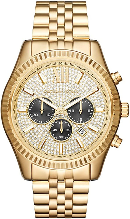 Michael Kors Lexington 44MM Chronograph Golden Watch MK8494 (Defect)