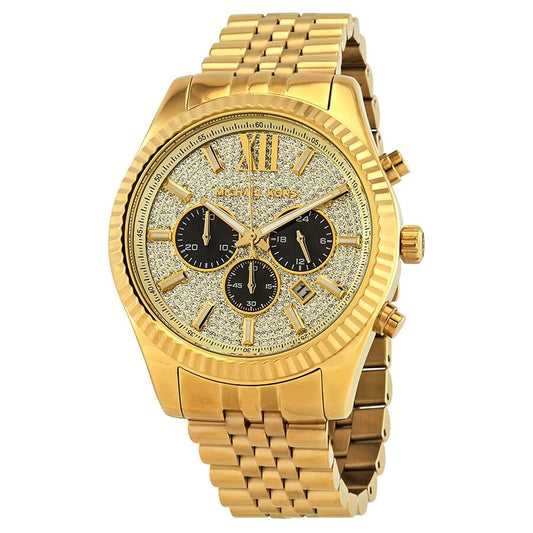 Michael Kors Lexington 44MM Chronograph Golden Watch MK8494 (Defect)