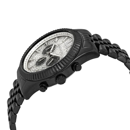 Michael Kors Lexington Chronograph Silver Crystal Pave Dial  Men's Watch MK8605