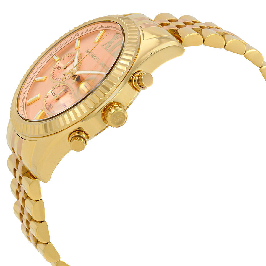 Michael Kors Lexington Rose Gold-tone Dial Ladies Chronograph Watch MK6473