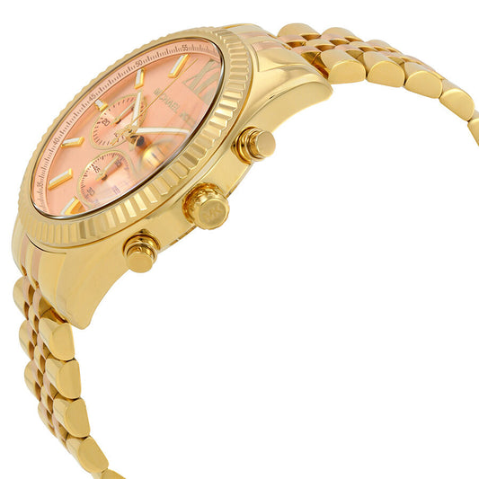 Michael Kors Lexington Rose Gold-tone Dial Ladies Chronograph Watch MK6473