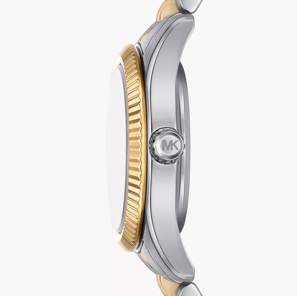 Michael Kors Lexington Three-Hand Silver Dial Two Tone Steel Strap Watch for Women - MK4815